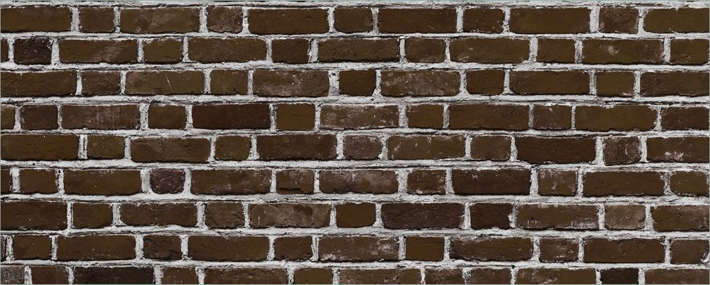 Wallario Poster - Ziegelsteinwand in braun - Backsteine, Kunstdruck Größe: 80 x 200 cm
