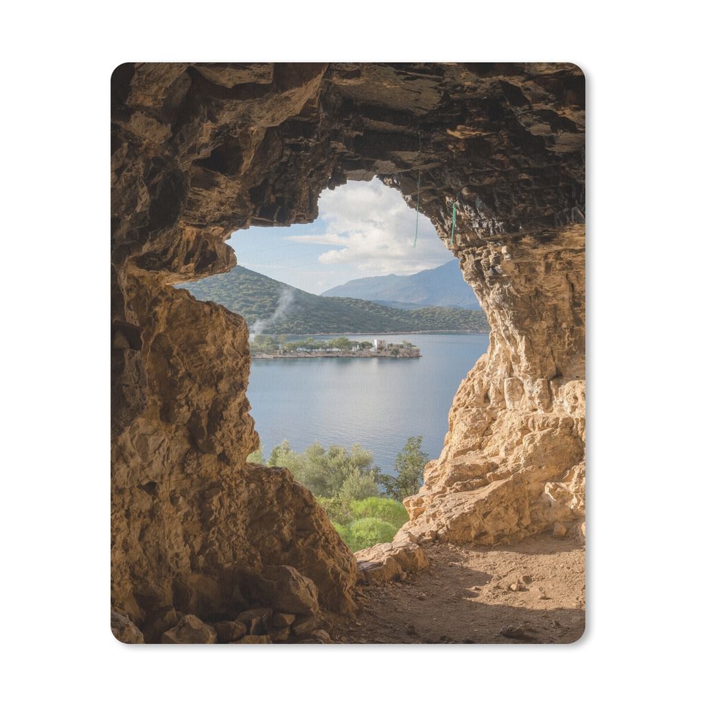 MuchoWow Mauspad Mousepad Wasser - Höhle - Natur - Landschaft 19x23 cm - Mousepads - Maus Mat - Pad - Mausunterlage - Mauspads - Spielen