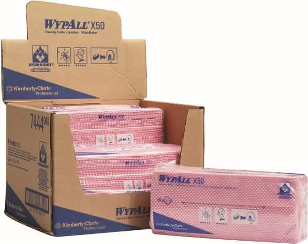 Lingettes Wypall X50 Rouges 41,6x24,5 cm - Essuyage Pliage Accordéon