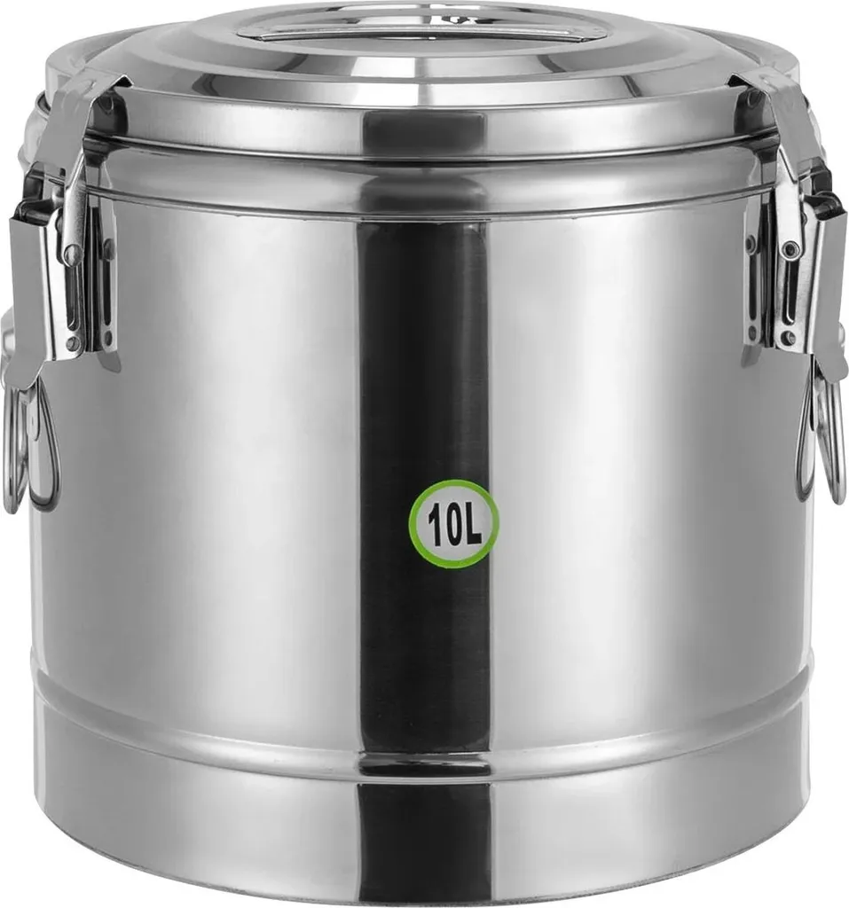 Contenitore Termico 10L Argento - Scaldavivande Professionale Acciaio Inox