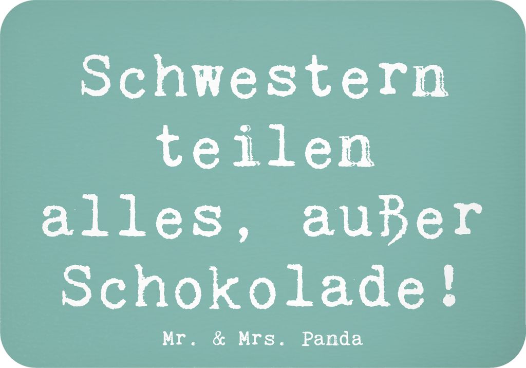 Mr. & Mrs. Panda magnet Spruch Schwestern Liebe - Meeresbrise - Geschenk, Schwester, Familie, Teilen, Geschwisterliebe, whiteboardmagnet, handgemac...