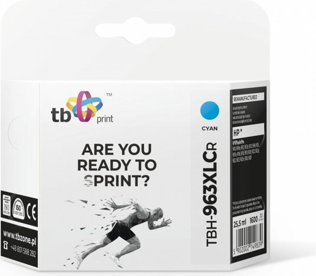 Ink. kazeta TB kompat. s HP OfficeJet Pro 9020 963XL, CY reman.