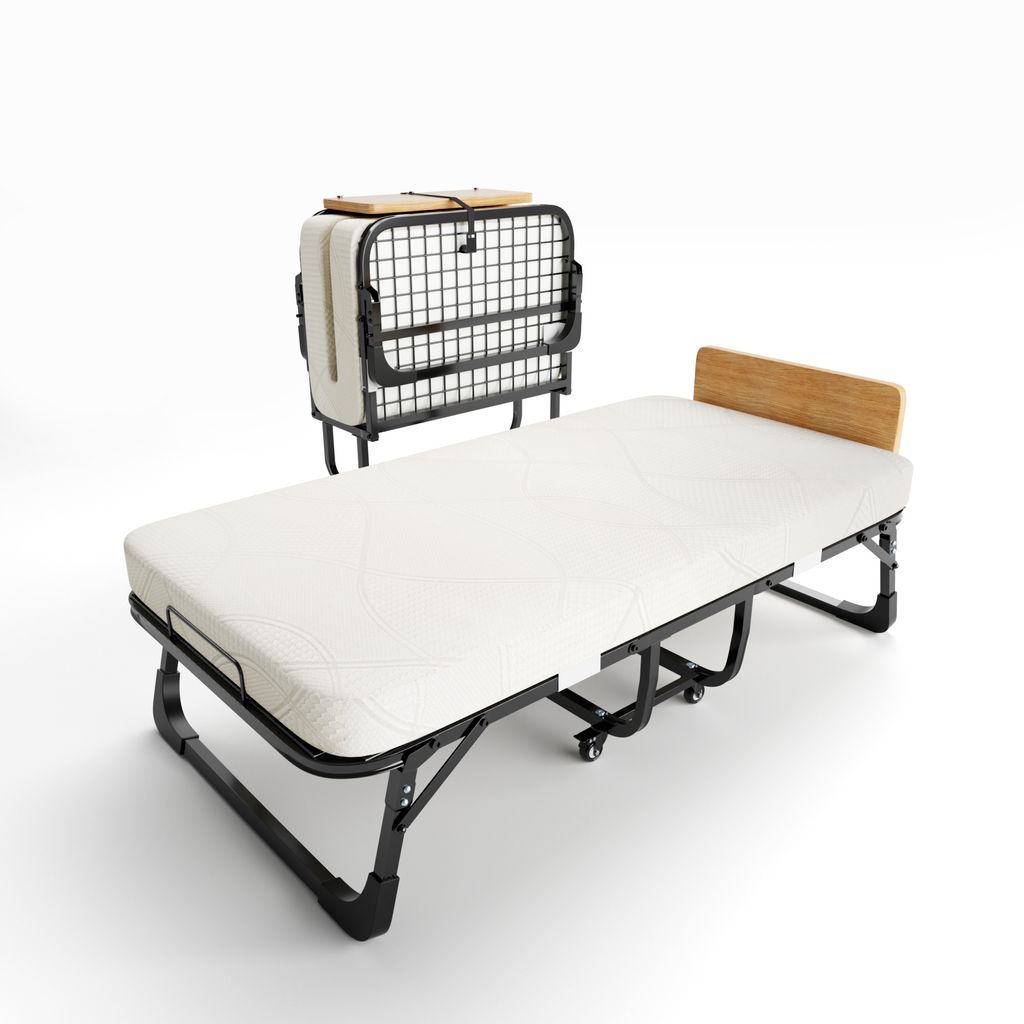 GUNUSS Klappbett Erwachsene Gästebett Klappbar mit 10 cm Dicke Matratze 190x90x40cm, Belastbarkeit 220 kg für Schlafzimmer Wohnzimmer