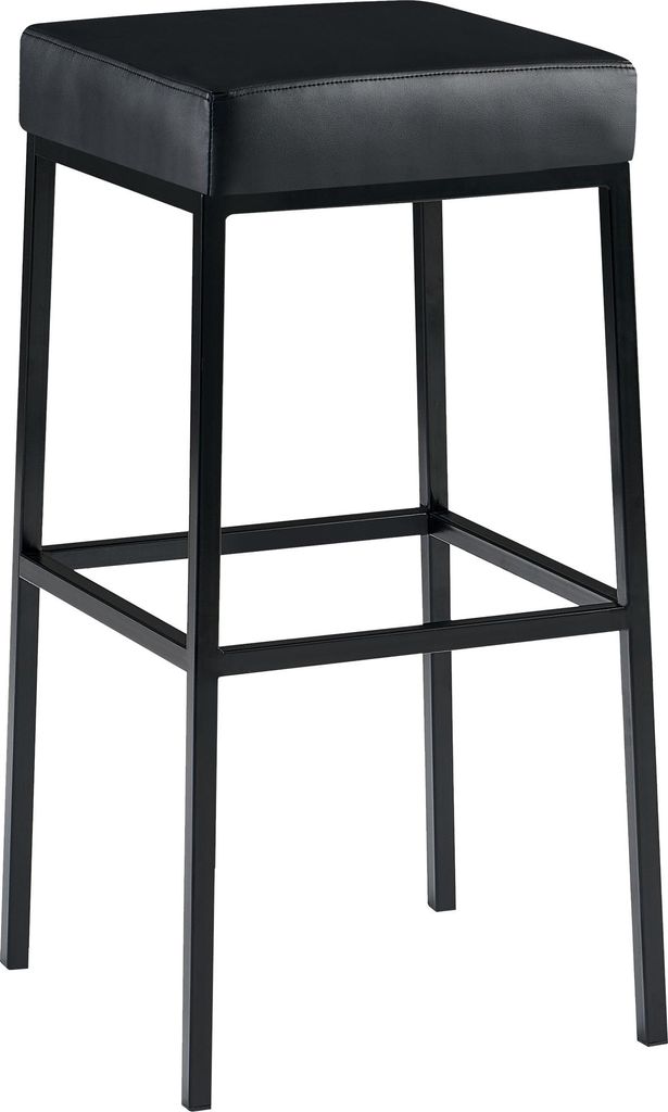 Barhocker BIDAN - Kunstleder Schwarz 37x37x78 cm | Barstuhl Mit Lehne Tresenhocker Tresenstuhl Kneipenhocker Kneipenstuhl