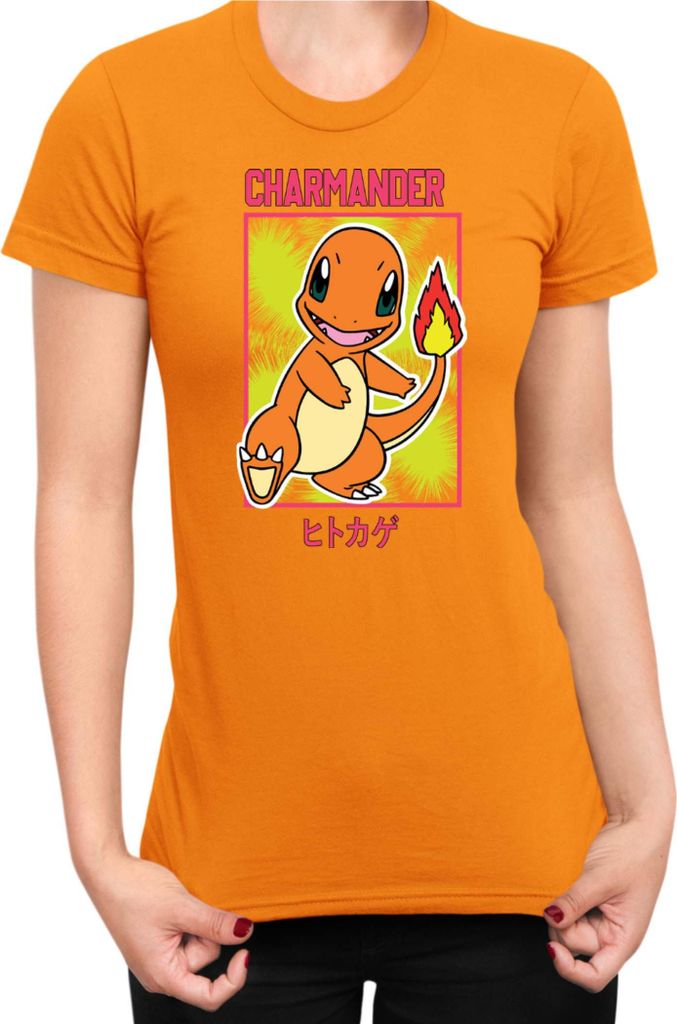 Damen T-Shirt Japan Manga Anime Comics Pokemon 022, Lady L / Orange