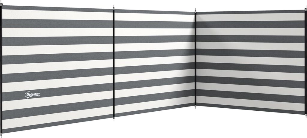 Outsunny Windschutz Camping Sichtschutz mit 4 Stahlstangen Produktbild 