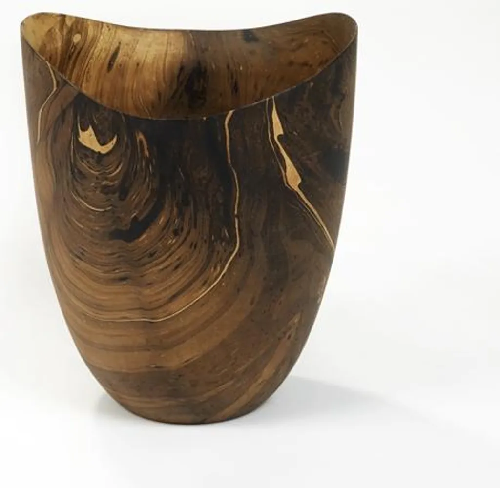 Grand Vase décoratif rond en bois de mangue Lambert Xaver 35 cm