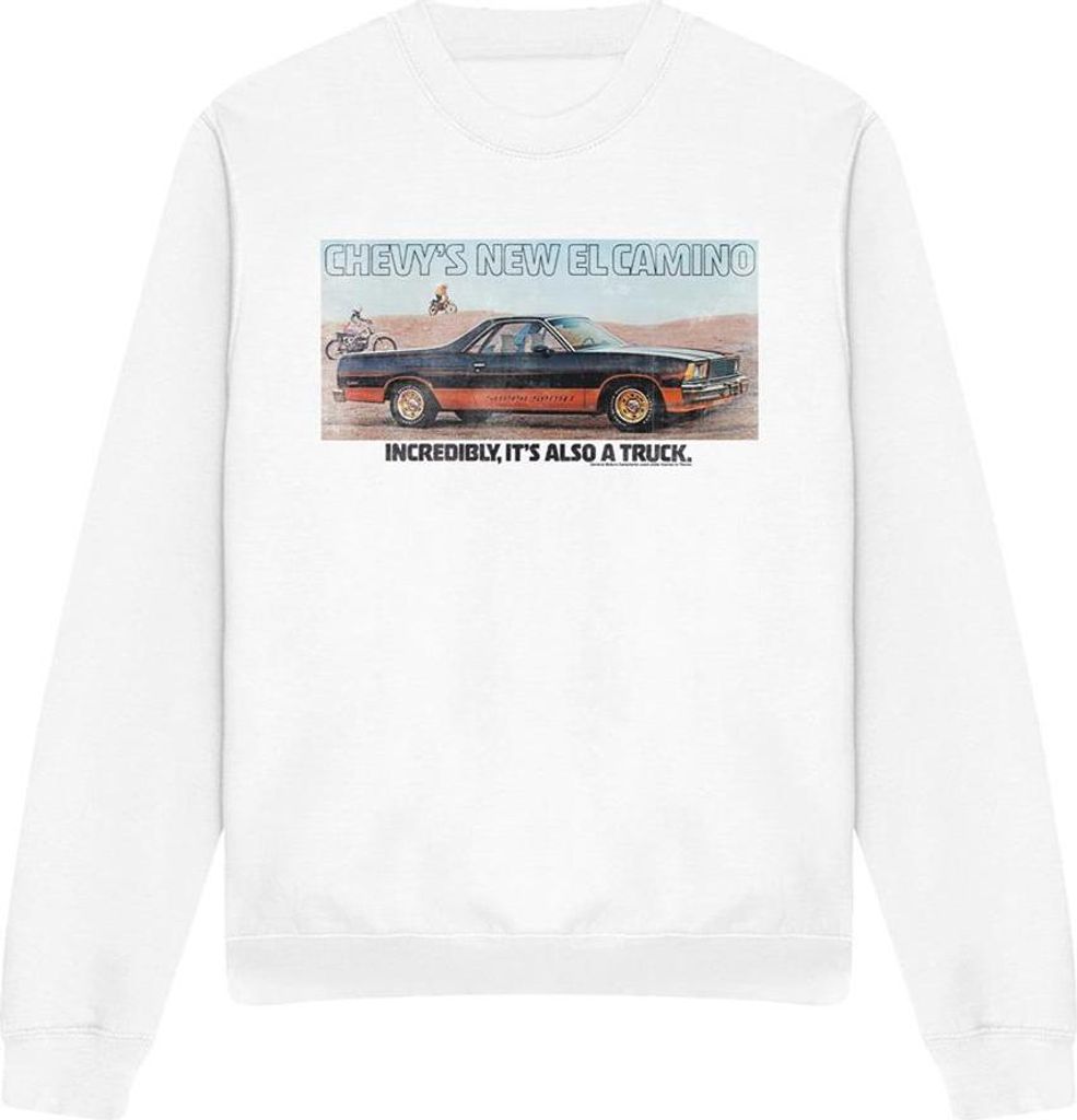 Chevrolet - "El Camino" Sweatshirt für Herren/Damen Uni TV27855 (S) (Weiß)