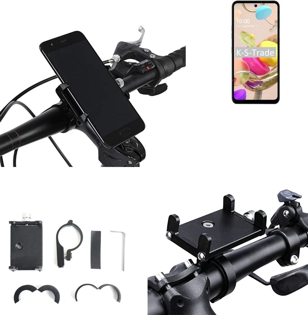 K-S-Trade Handyhalterung für das Fahrrad kompatibel mit LG Electronics K42 Halter Lenkstange Fahrradhalterung Motorrad Bike Mount Befestigung