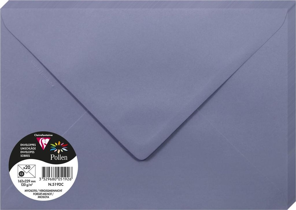 Clairefontaine Umschlag C5 Pollen 120g vergissmein
