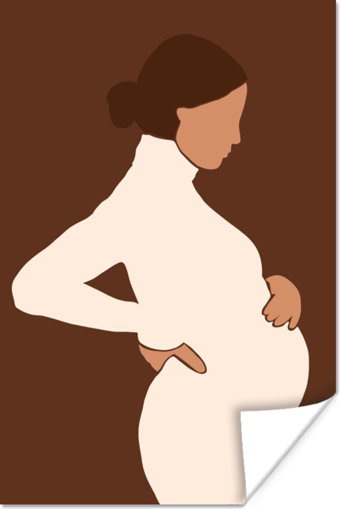 MuchoWow Poster Schwangerschaft - Frauen - Mutti - Elternschaft 40x60 cm - Plakate für die Wand - Poster Babyzimmer