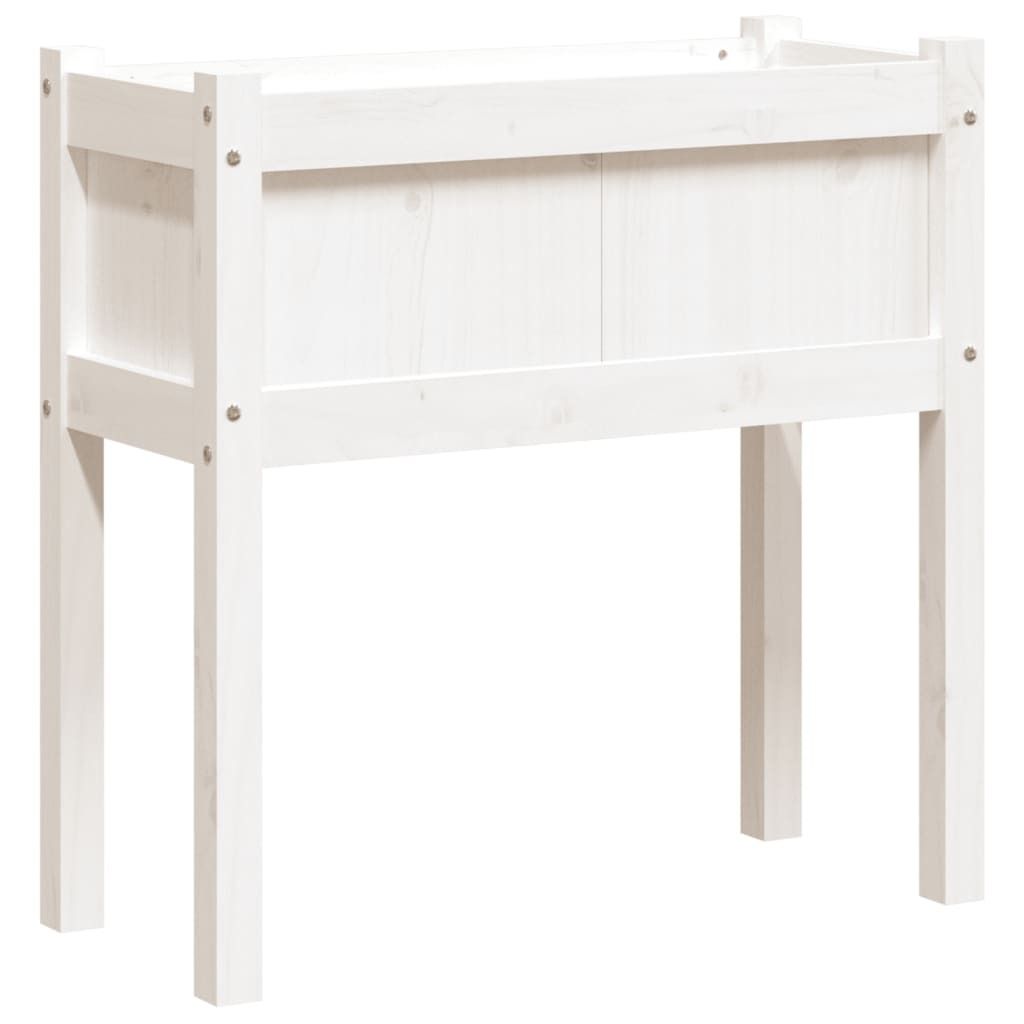 vidaXL Pflanzkübel mit Beinen Weiß 70x31x70 cm Massivholz Produktbild 