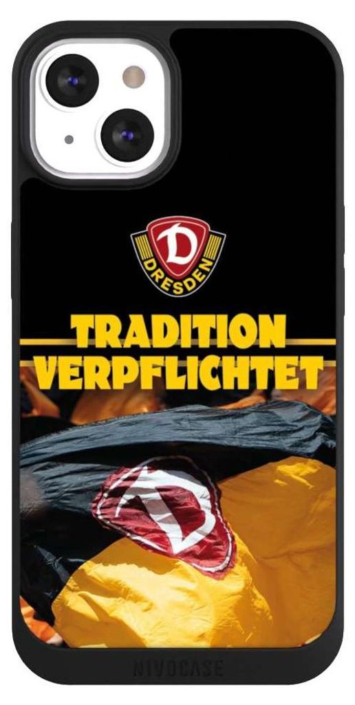 NIVOCASE Handyhülle für Apple iPhone 13 Hülle NIVOpure Case Schwarz Fanartikel SG Dynamo Dresden SGD