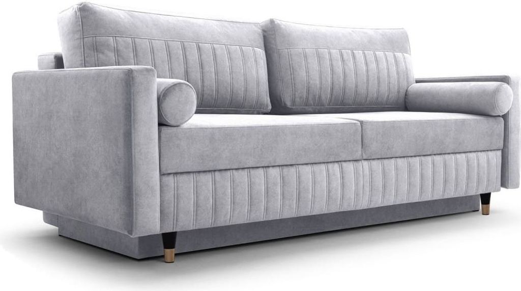 Schlafsofa, Sofa mit Schlaffunktion und Bettkasten Couch für Wohnzimmer Sofagarnitur Wohnlandschaft mit Bettfunktion Polstersofa - 213x83x103 NANC...