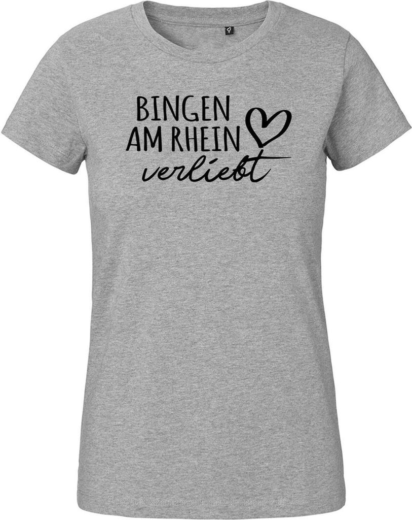 Huuraa Damen T-Shirt Nidderau verliebt XL Sport Grey Bio Baumwolle Fairtrade Damenshirt Geschenkidee