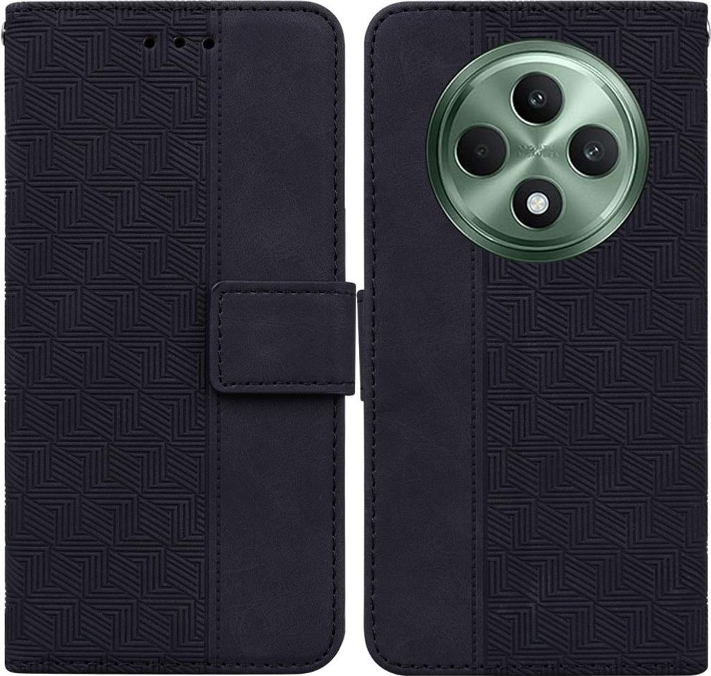 OPPO Reno12 F 5G Hülle - Coverup Geometric Klapphülle - Schwarz