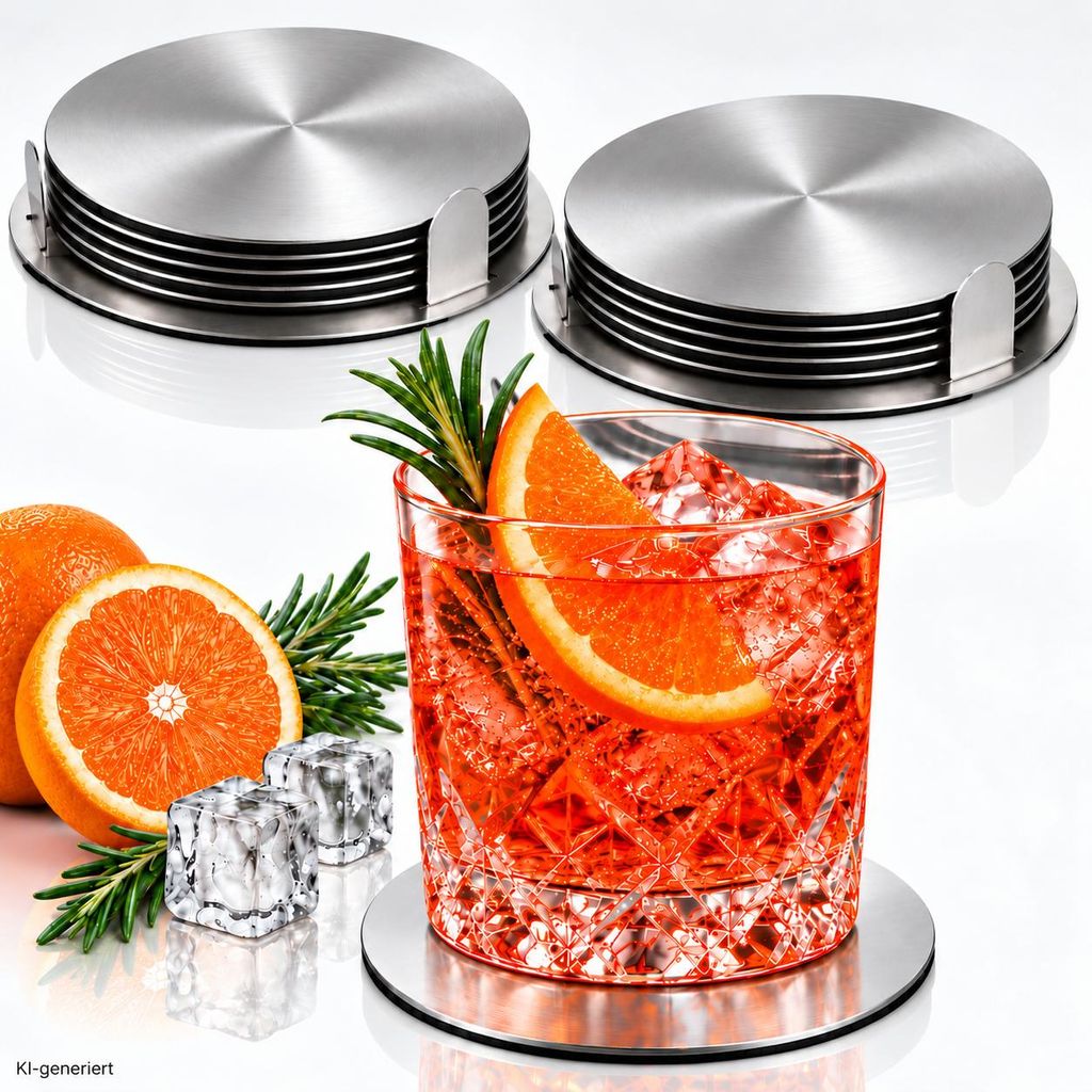 14-teiliges Untersetzer-Set mit Halterung, Produktbild 