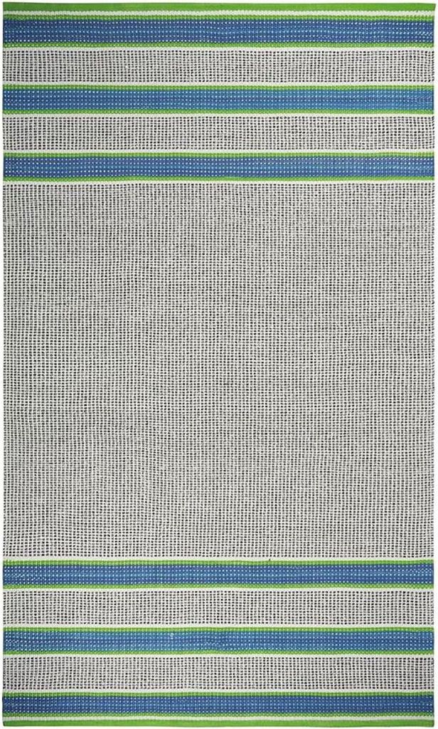 Handgefertigter Wohn- und Schlafzimmerteppich mit geometrischem Muster POMPANO