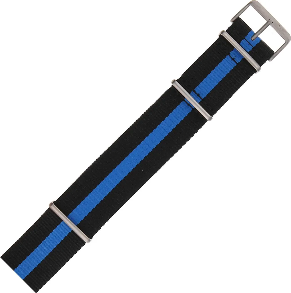 Sangle Lunokhod Nylon 5213 noir bleu mat | Bracelet montre de sport