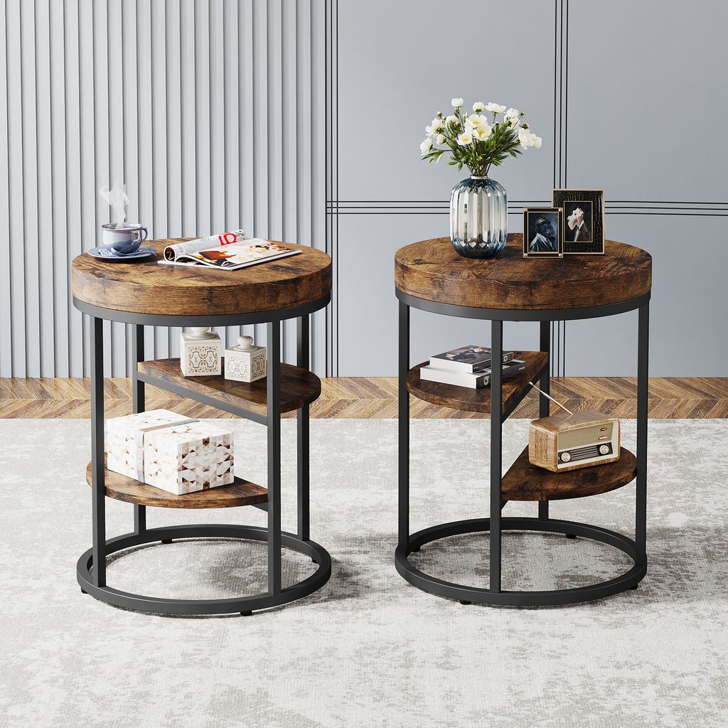Tribesigns Runder Beistelltisch, Kleiner Holz Beistelltisch Produktbild 3