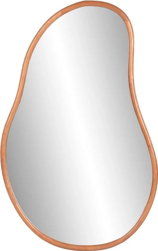 Miroir mural en bois naturel style moderne urbain avec cadre minimaliste chic