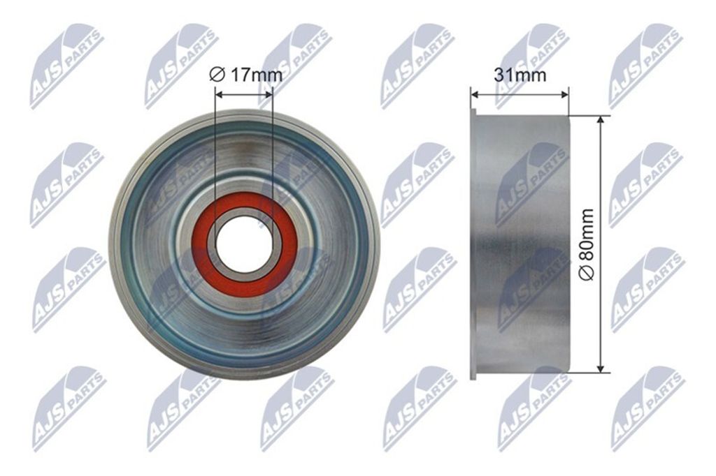 NTY RRK-NS-003 Spannrolle Keilrippenriemen 80mm für NISSAN Produktbild 