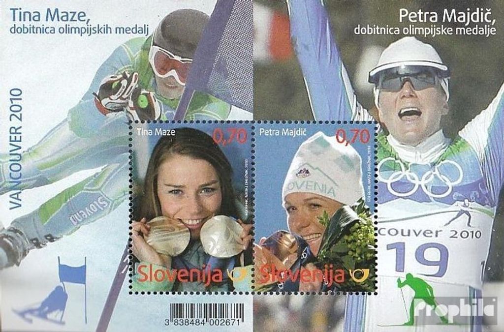 Briefmarken Slowenien 2010 Mi Block50 (kompl.Ausg.) postfrisch Medaillengewinnerinnen