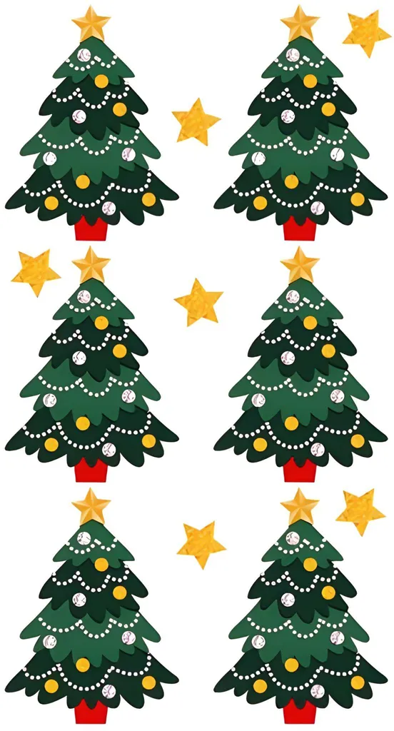 Stick-On's Heyda Sapins de Noël : Planche adhésive déco 7,5 x 16,5 cm
