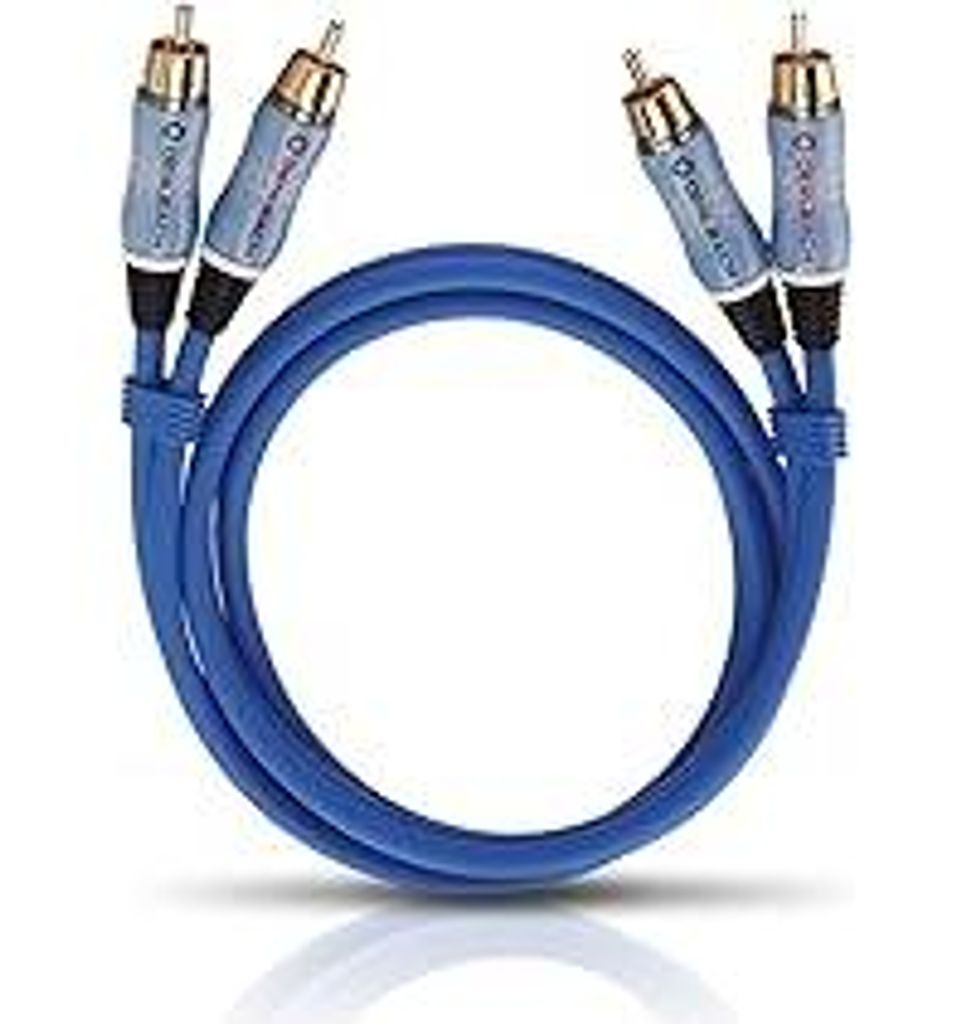 OEHLBACH BEAT - Stereo Audiokabel - Cinch-Kabel Set für CD-Player & Verstärker (effektive Schirmung & OFC Kupfer) - blau - 50cm