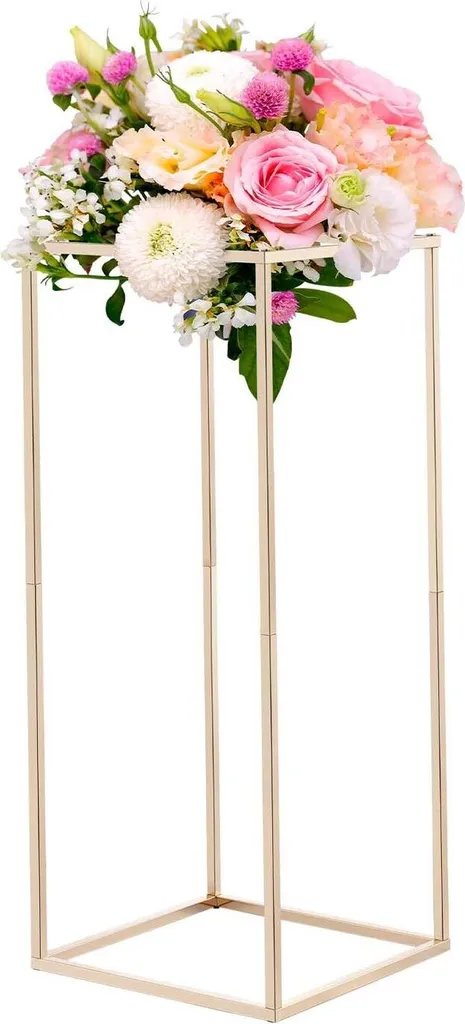 Support de fleur stable 60cm pour centre de table, 10 colonnes dorées