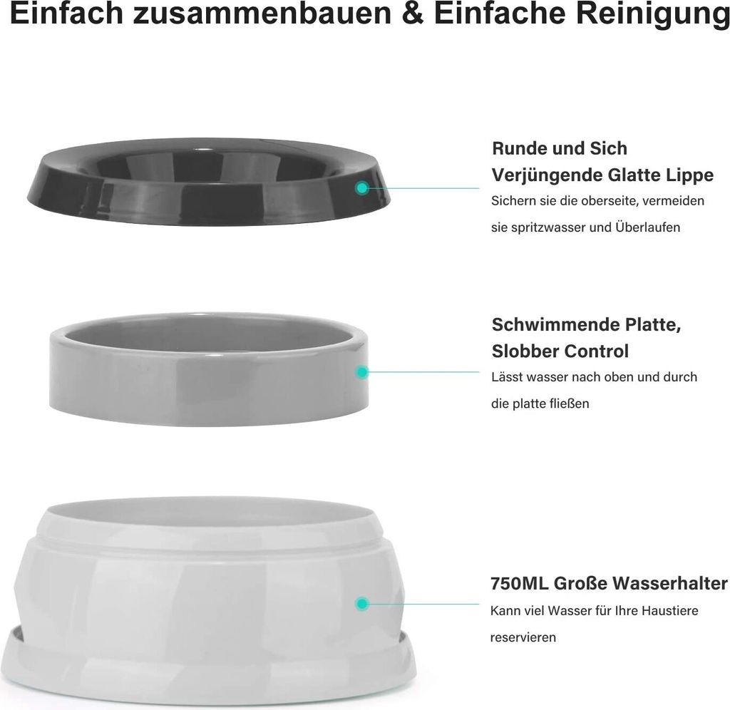 Tilty Bowl Hundenapf, Größe M, Crema – Auslaufsicher, 0,6 Liter, BPA-frei