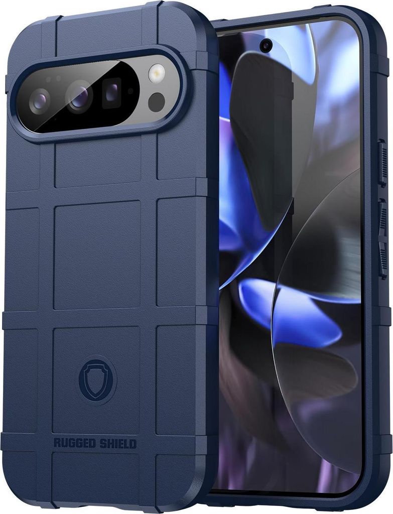 Mobigear Rugged Shield Google Pixel 10 Pro Hülle Flexibles TPU Backcover Stoßfest - Blau