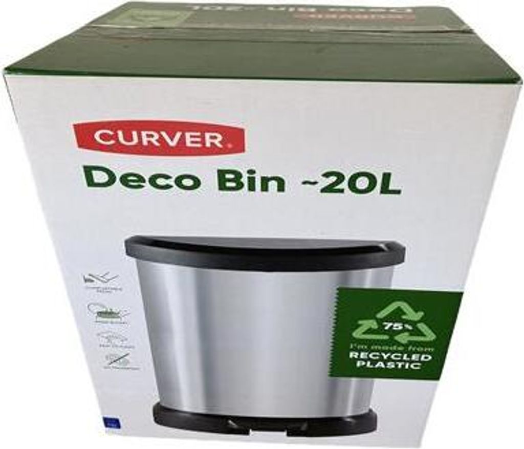 Curver Tretmülleimer Deco D-Form 15L Silbern Produktbild 13