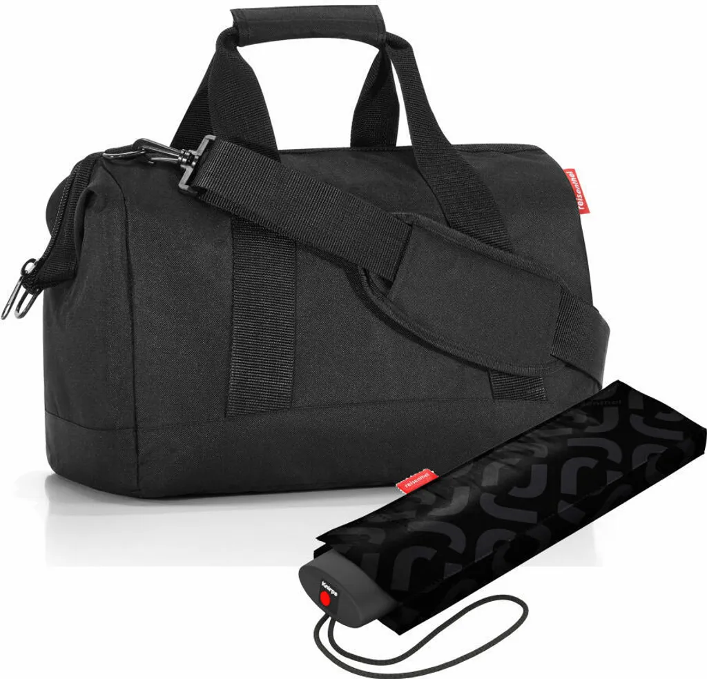 Sac de voyage Allrounder M Reisenthel Noir et son Parapluie de Poche 18L