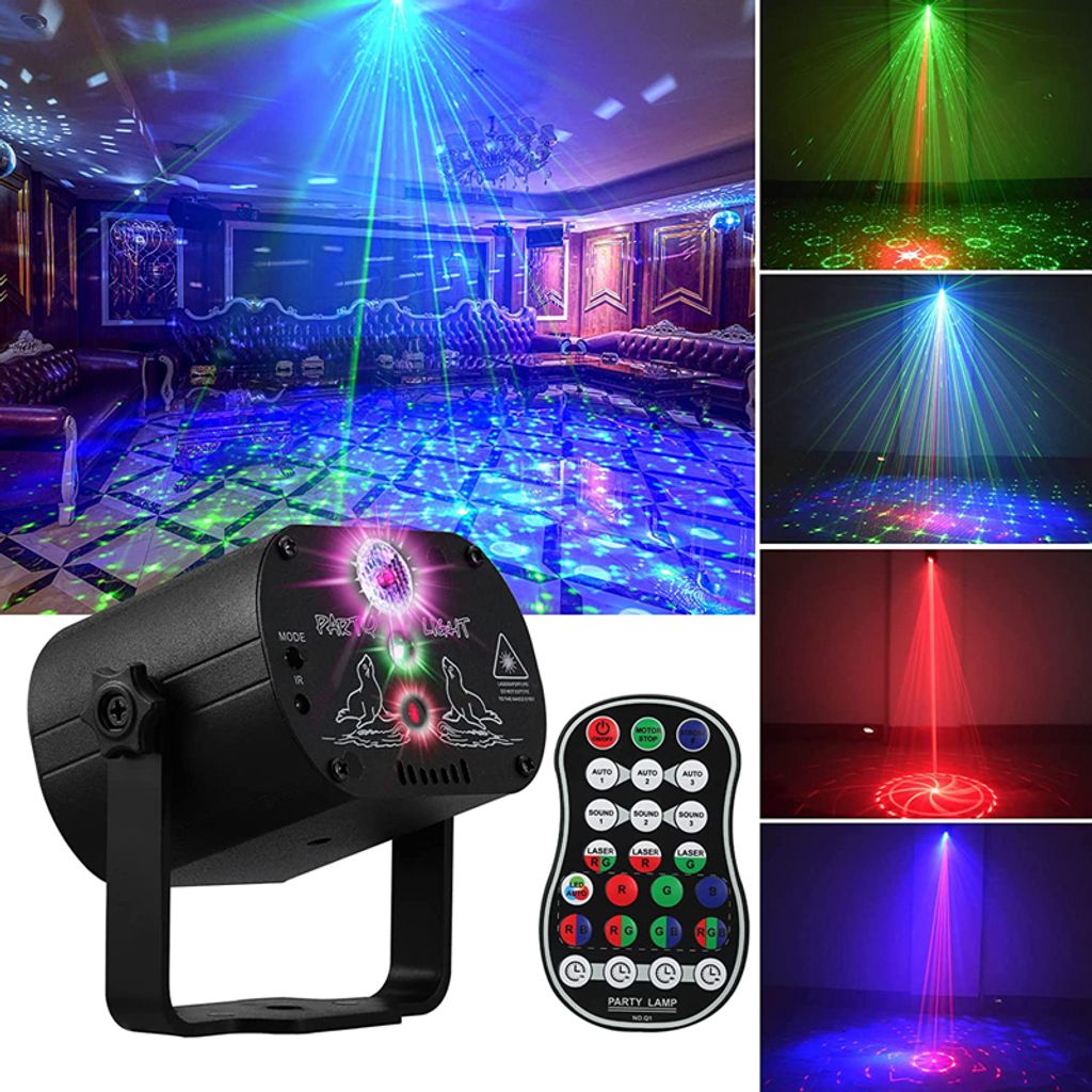 Disco Lichteffekt RGB LED Laser Bühnenlicht Muster Projektor Discokugel DJ Party 