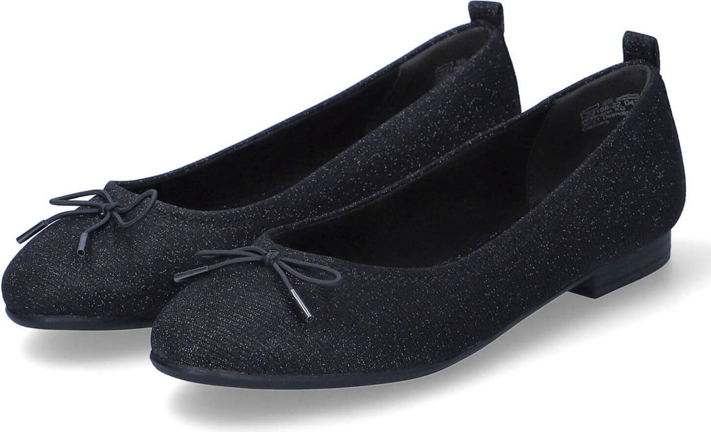 Tamaris Damen Ballerinas Schwarz Textil Größe: 40