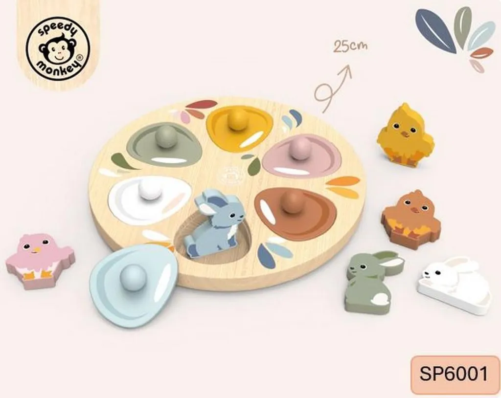Jouet Montessori Puzzle Œuf 25 cm - Activité d'Éveil Premier Anniversaire