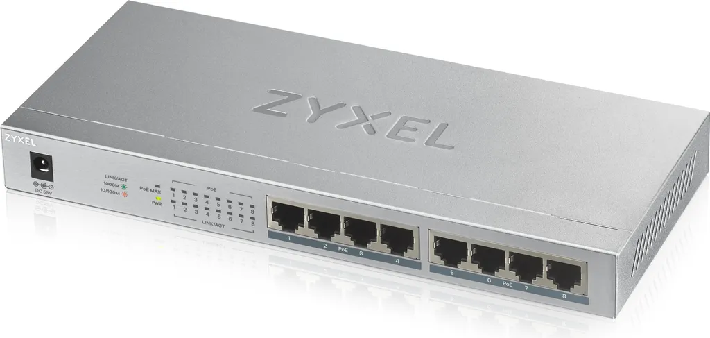 Switch PoE+ 8 Ports Gigabit Zyxel GS1008 Commutateur Réseau Silencieux
