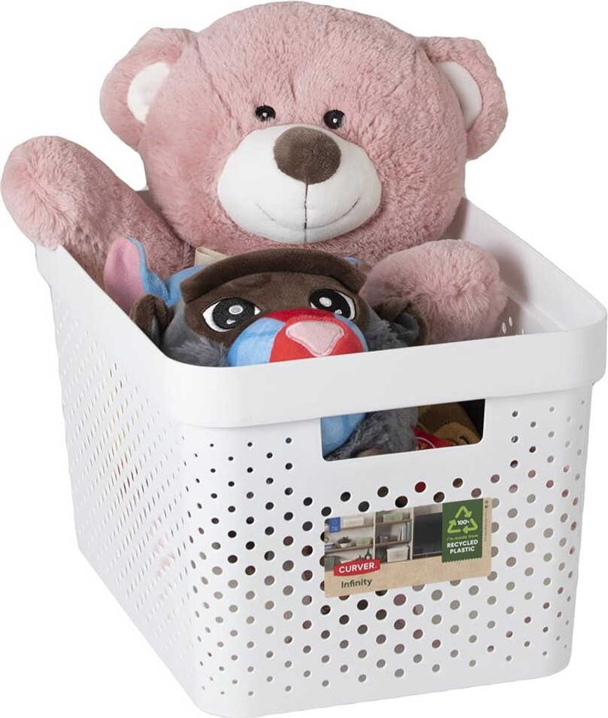 Úložný box Infinity s vekom biely bodky 17 l Obrázok produktu 6