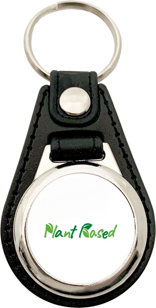 Huuraa Anhänger Plant Based Blätter Geschenk Metall mit Kunstleder Einkaufswagenlöser Plant Based Präsent