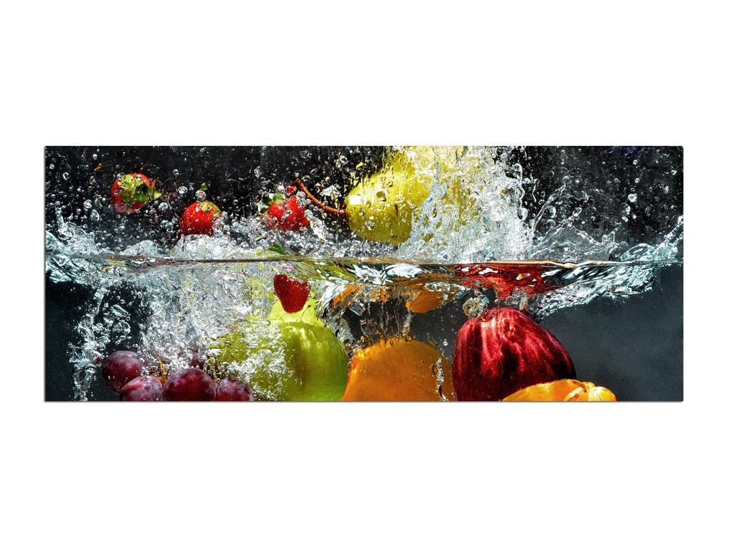 Glasbild Wandbild GLX12551416797 Erdbeeren Obst 125 x 50cm