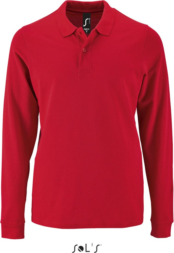 SOLs 02087 | Herren Long-Sleeve Piqué Polo Shirt Perfect - Farbe: Red - Größe: XXL