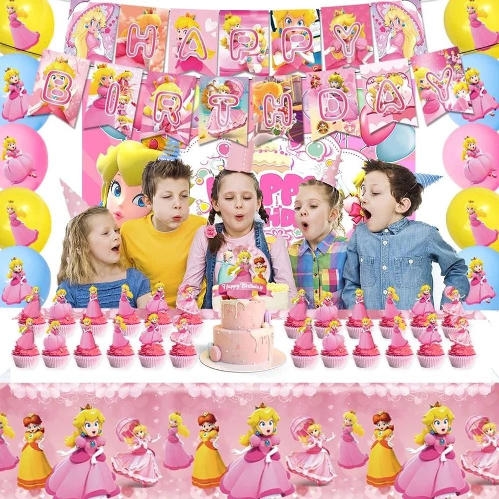 10 Personen Geburtstagsdeko Set Prinzessin Partygeschirr Produktbild 