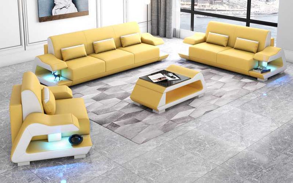 Sofagarnitur Sofa Beige Set 3+2+1 JVmoebel