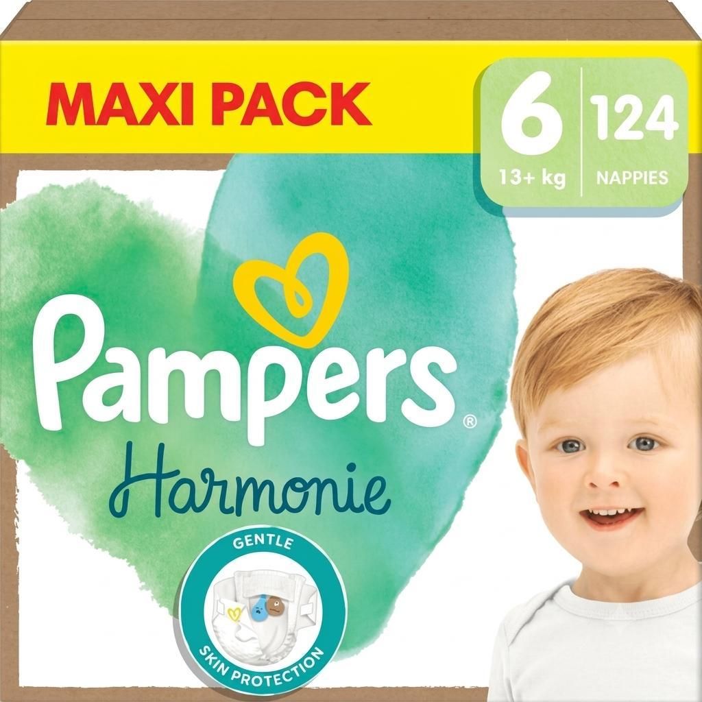 Couches Pampers Harmonie Taille 6 - 124 couches - 13 kg et Image du produit 