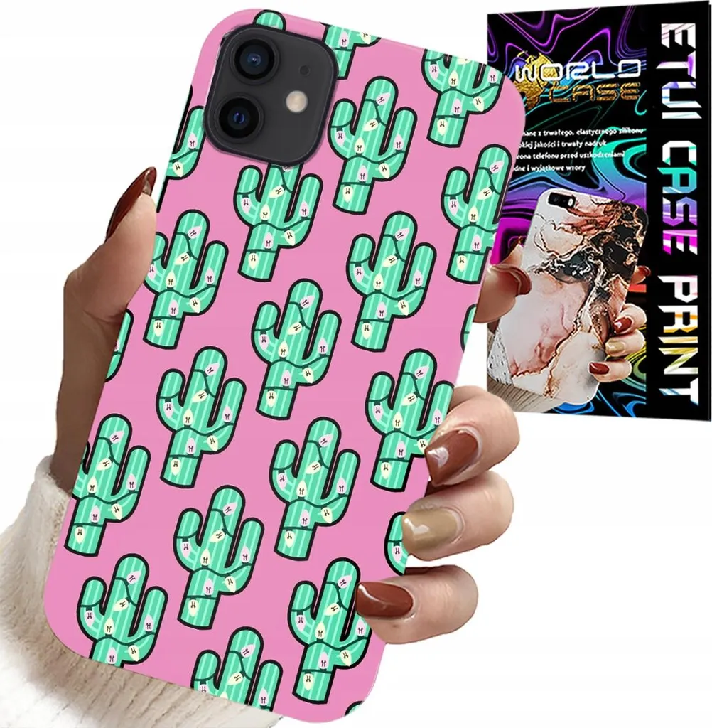 Custodia Slim iPhone 12 Mini Cactus Lamina d'Oro | Design Rosa