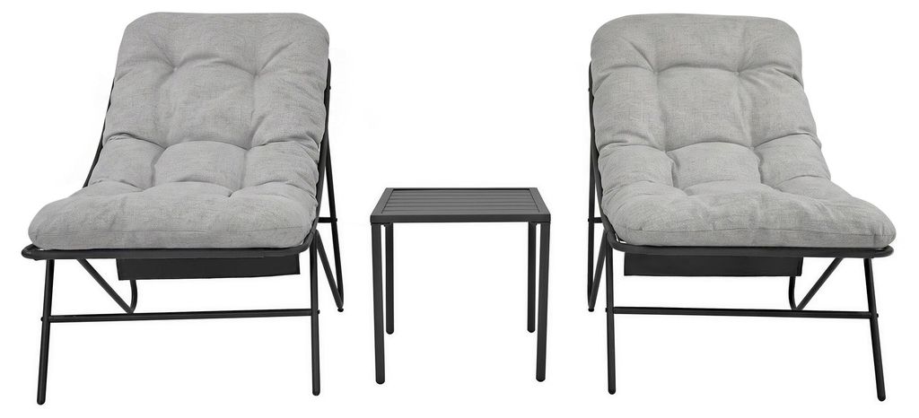 Ensemble de jardin bistrot gris, comprenant : 2 chaises Image du produit 