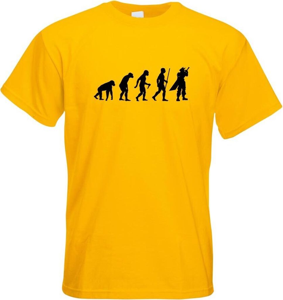 Kiwistar - T-Shirt - gelb - RPG Hero Fantasy Evolution Motiv Bedruckt Funshirt Design Print - mit Motiv Bedruckt - Funshirt Design - Sport - Freize...
