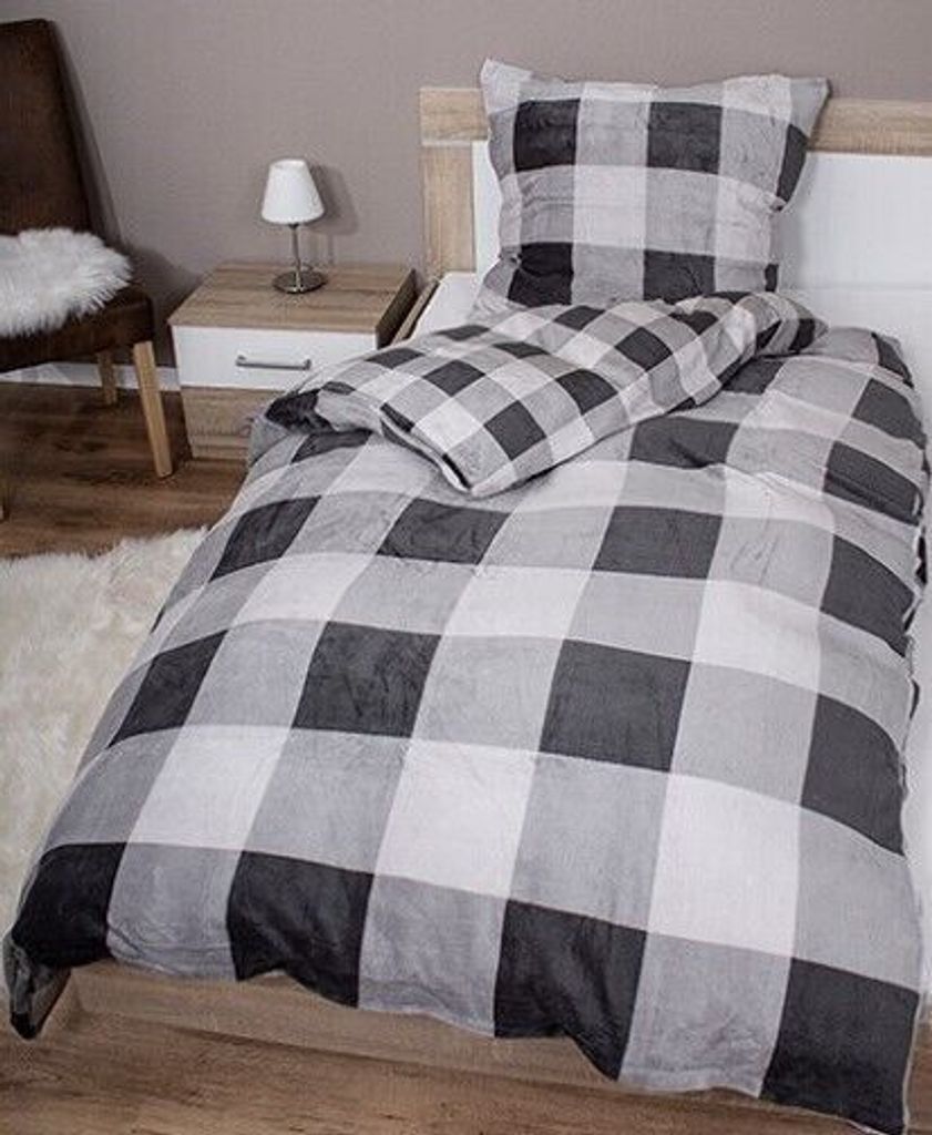 2-teilig Wende Winter Bettwäsche Set Bettbezug 135x200 Kissenbezug 80x80 Teddy Plüsch Cashmere Touch Mikrofaser Super Soft Warm Weich Unisex