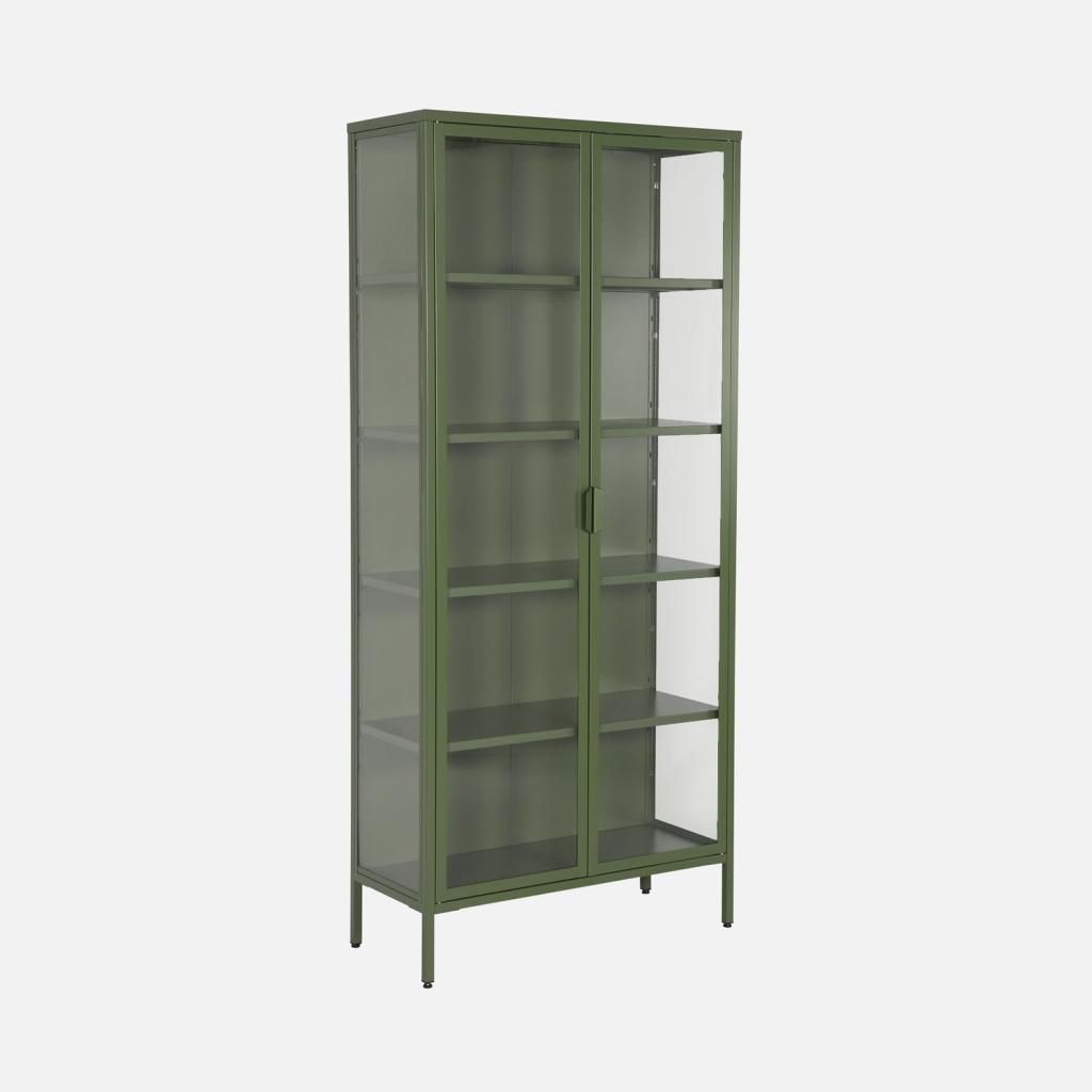 sweeek - Schrank aus Stahl und gehärtetem Glas, 2 Türen, Produktbild 